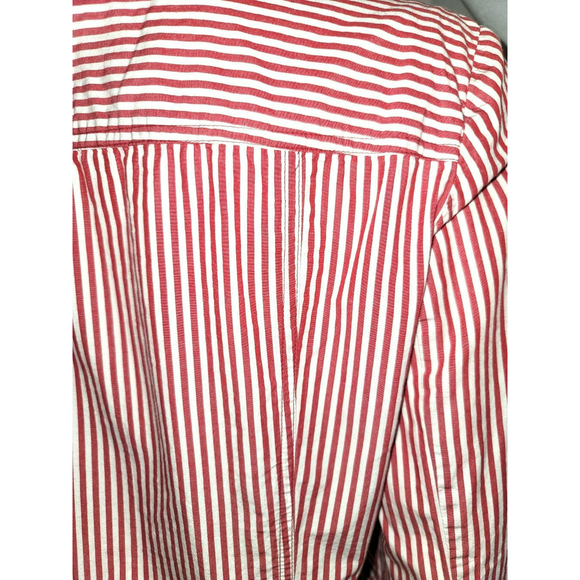 Vintage Nine & Co. Red & White Candy Striped Cropped Lightweight Blazer - Picture 8 of 10